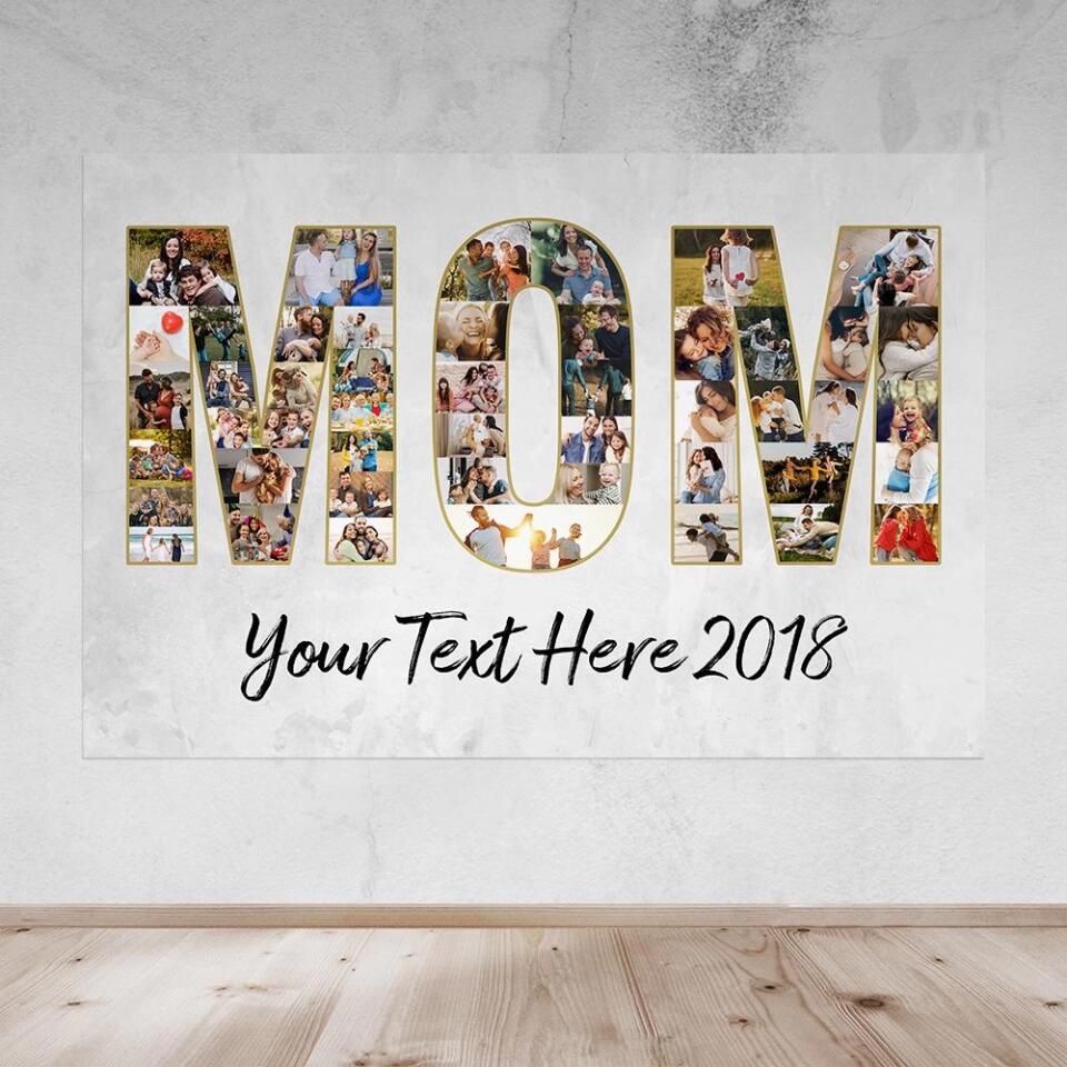 Mom We Love You To The Moon And Back Custom Canvas Poster Birhtday Gift For Mom