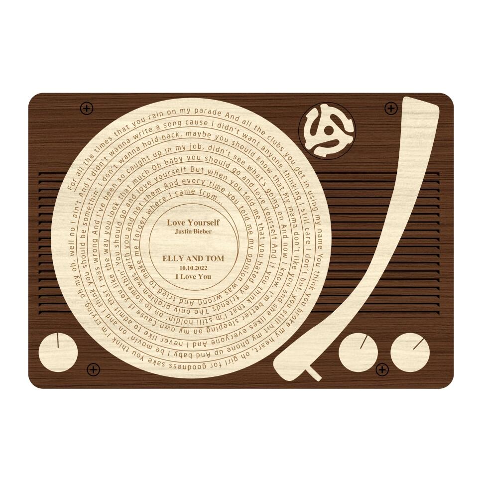Couple Wooden Sign Vinyl Record Favorite Song Lyrics Custom Wooden Art Anniversary Gift For Couples
