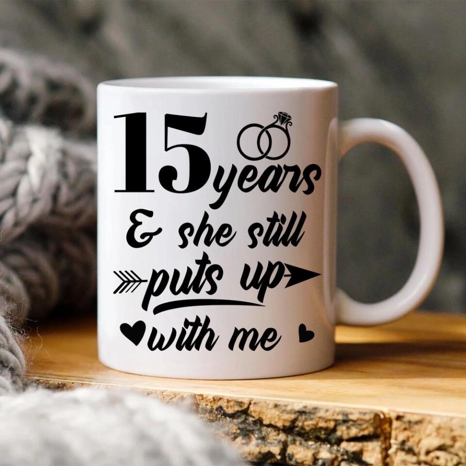 I haven't killed him yet and she still puts up with me - Personalized Couple Mug Set - Best Couple Mug for Couple Husband and Wife - 209IHPTHMU297