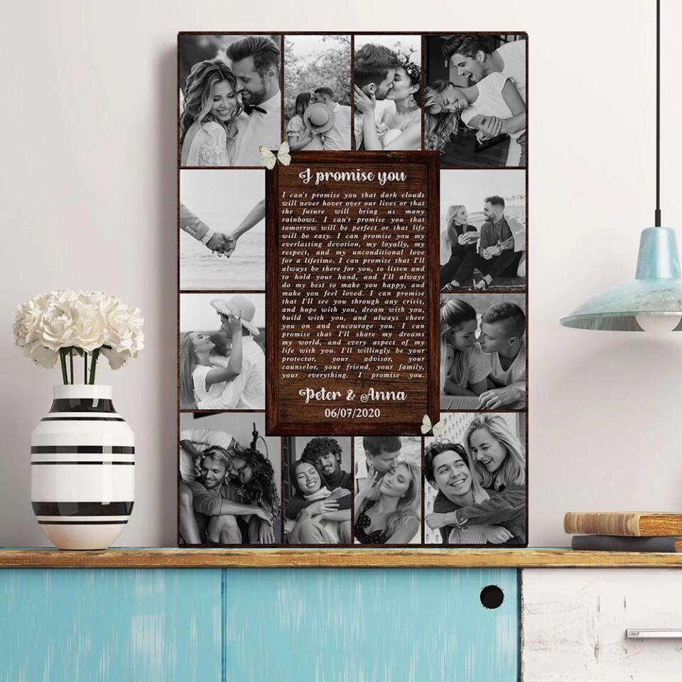 Love Quote Photo Collage Custom Canvas Poster Anniversary Gift For Wife