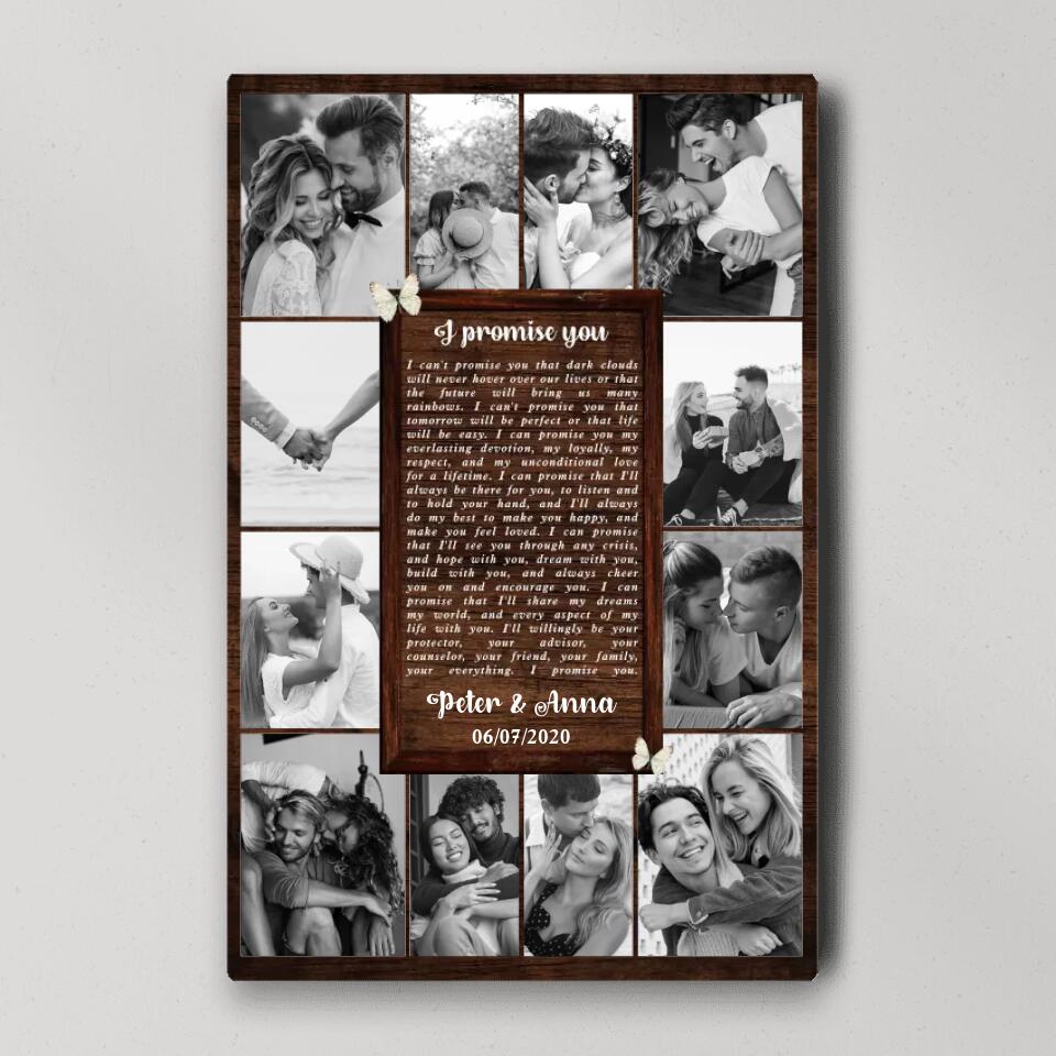 Love Quote Photo Collage Custom Canvas Poster Anniversary Gift For Wife