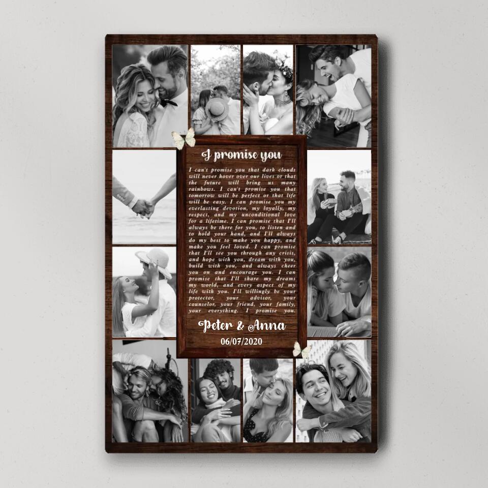 Love Quote Photo Collage Custom Canvas Poster Anniversary Gift For Wife