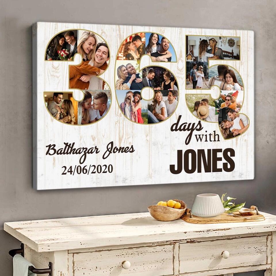 365 Days With My Love Custom Canvas Poster 1 Year Anniversary Gift For Boyfriend