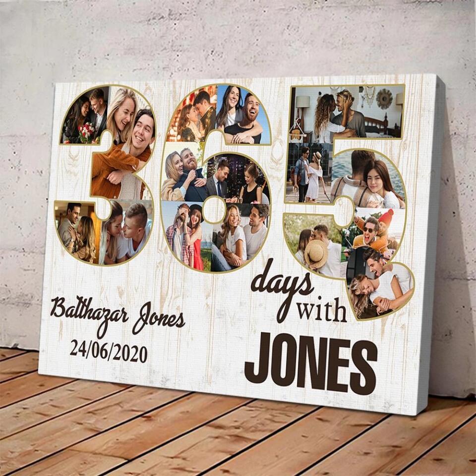 365 Days With My Love Custom Canvas Poster 1 Year Anniversary Gift For Boyfriend