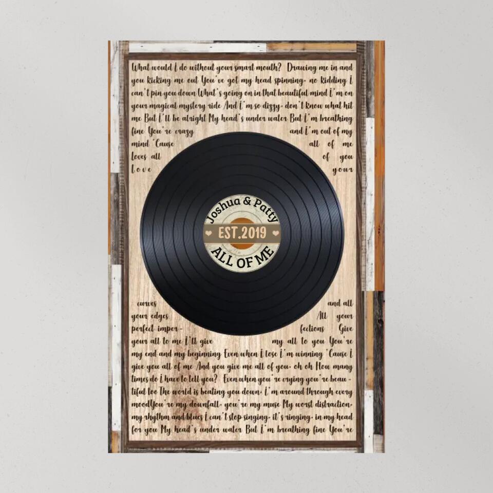 Best Birthday Gift Idea for Her - Personalized Canvas vinyl Love song, Meaning Birthday, Anniversary Gift for Her/Him - 209IHNTHCA657