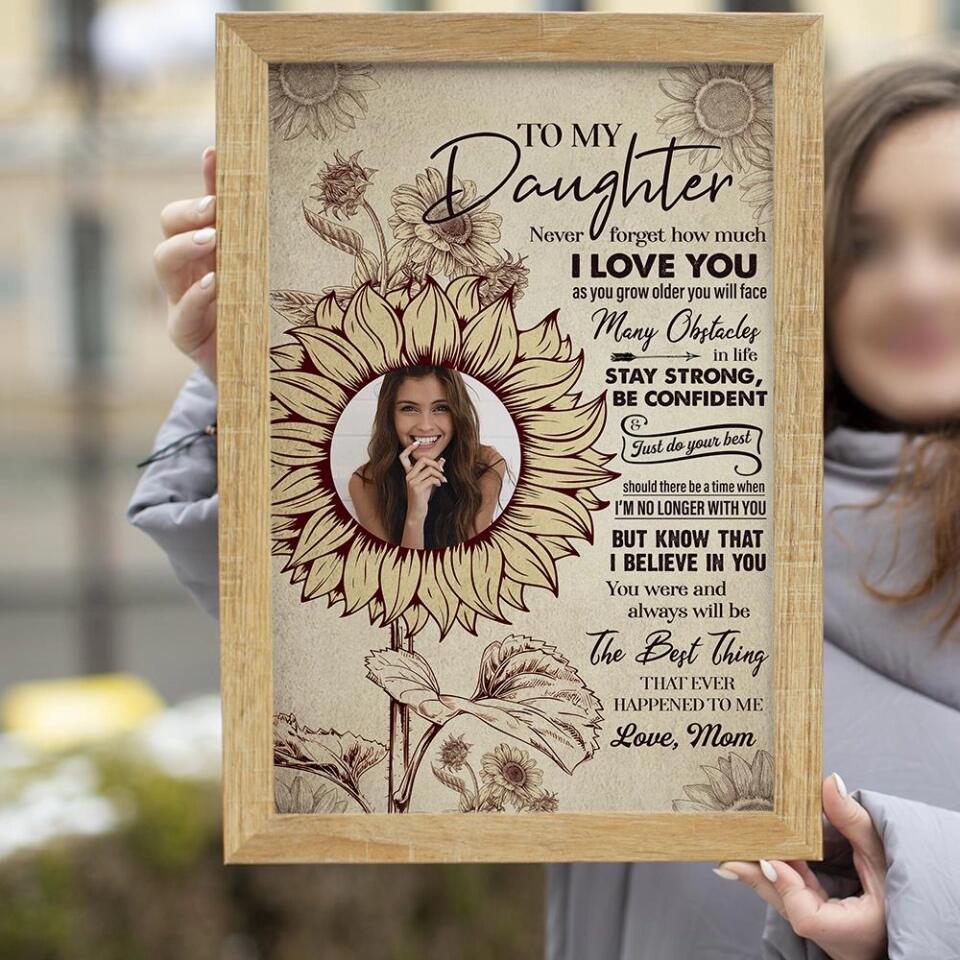 To My Daughter Sun Flower Custom Canvas Poster Birthday Gift For Daughter