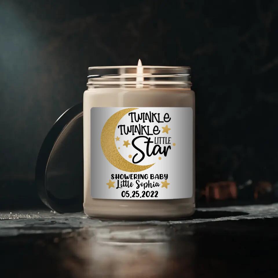 Twinkle Twinkle Little Star - Personalized Scented Candle - Gift for Baby Shower Party