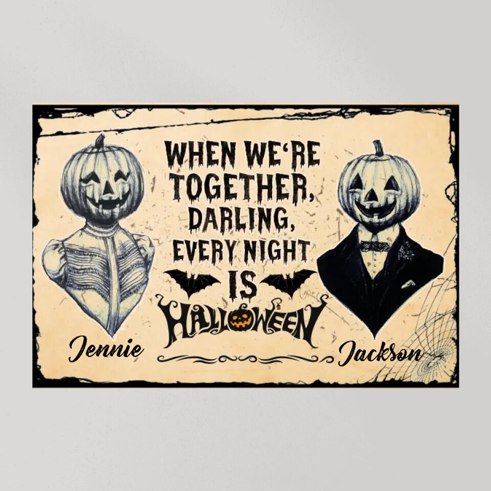 Every Night Is Halloween Custom Canvas Poster Halloween Gift For Couples