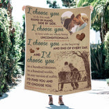 I Choose You To Do Life With Hand In Hand - Personalized Blanket