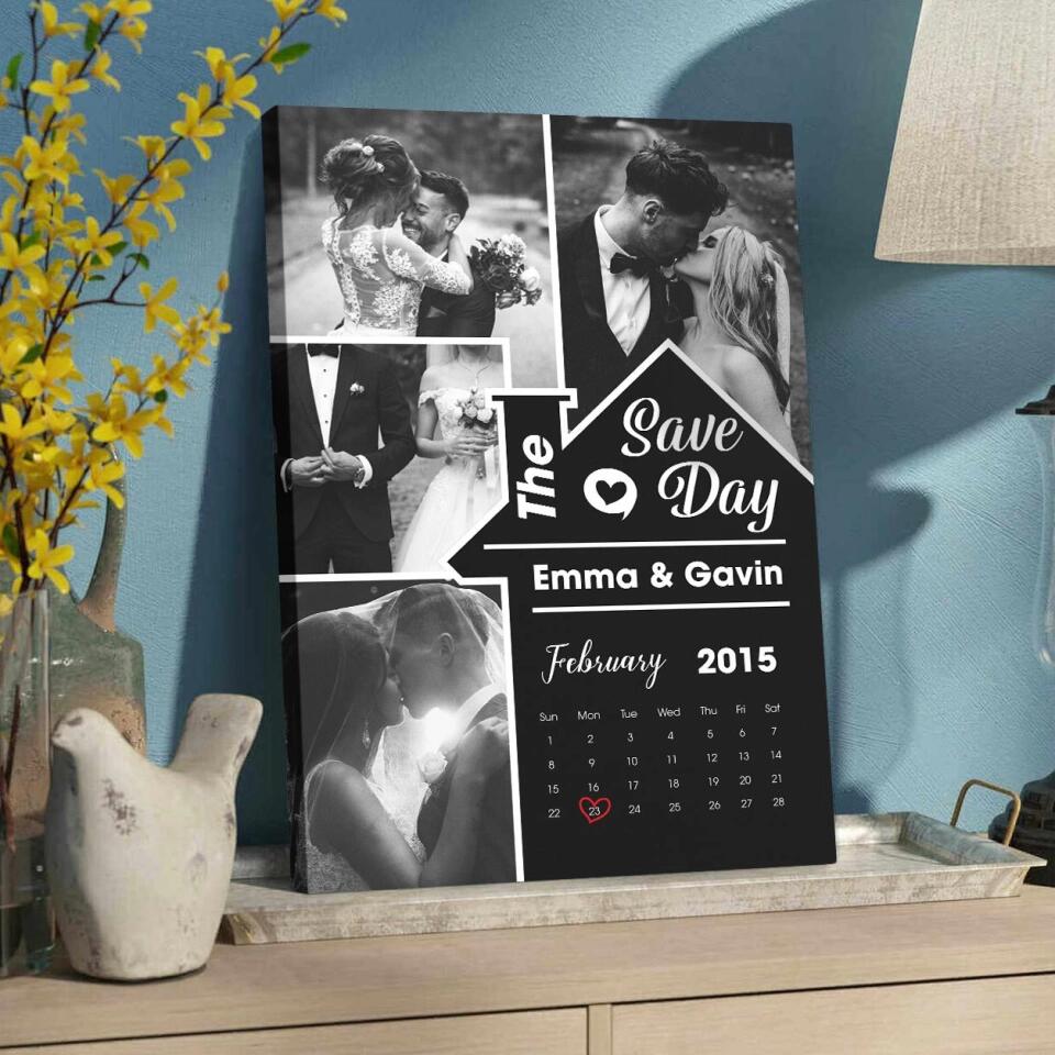 Save The Day Custom Canvas Poster Wedding Gift For Couples