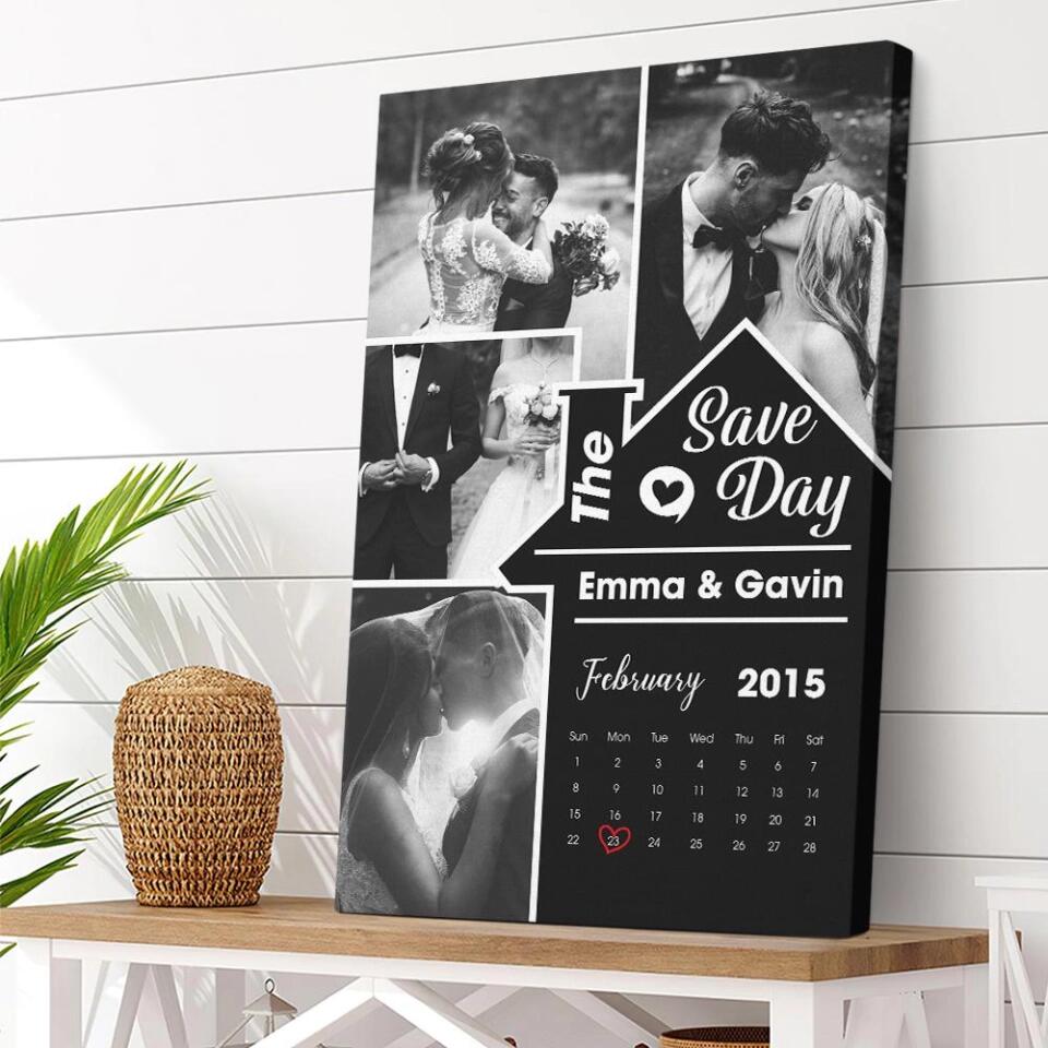 Save The Day Custom Canvas Poster Wedding Gift For Couples