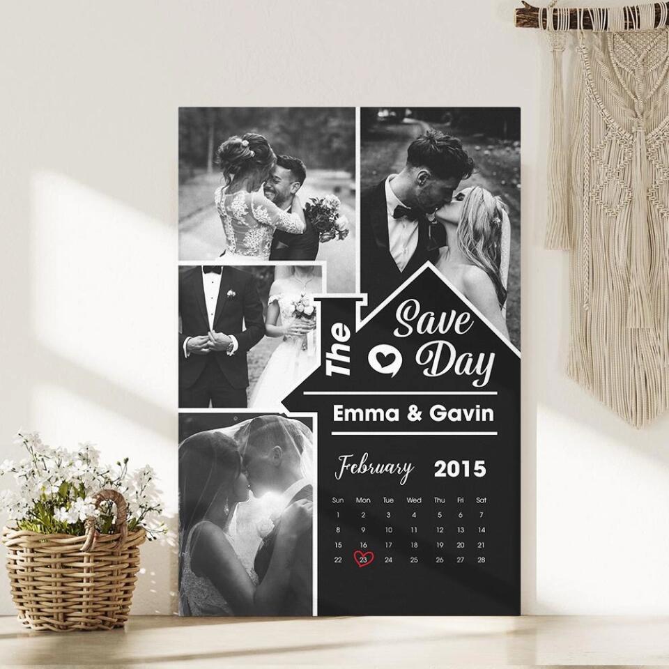 Save The Day Custom Canvas Poster Wedding Gift For Couples