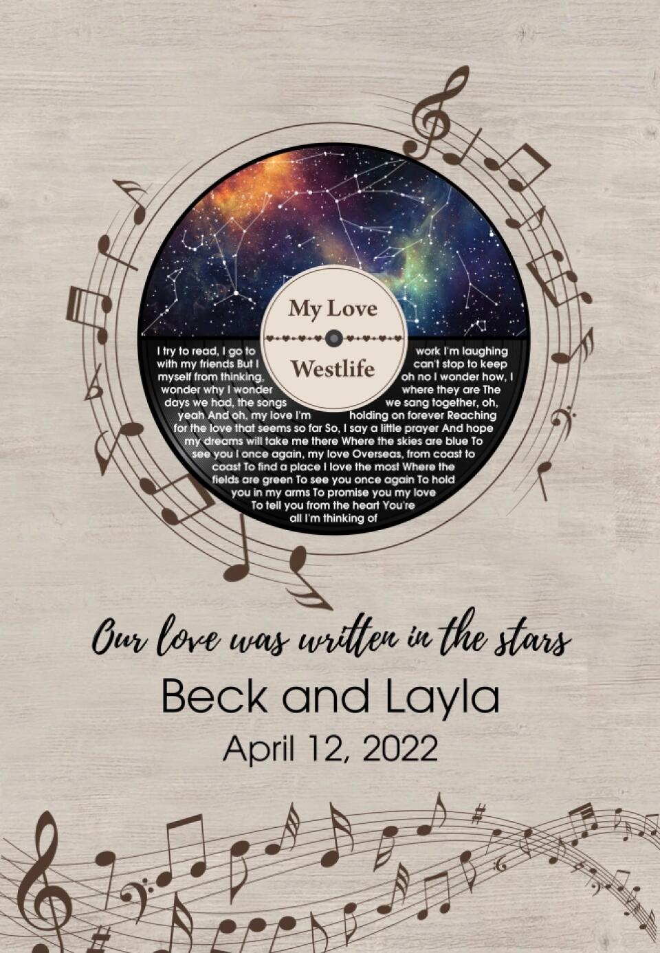 Our Love Was Written In The Stars Custom Canvas Poster Anniversary Gift For Couples