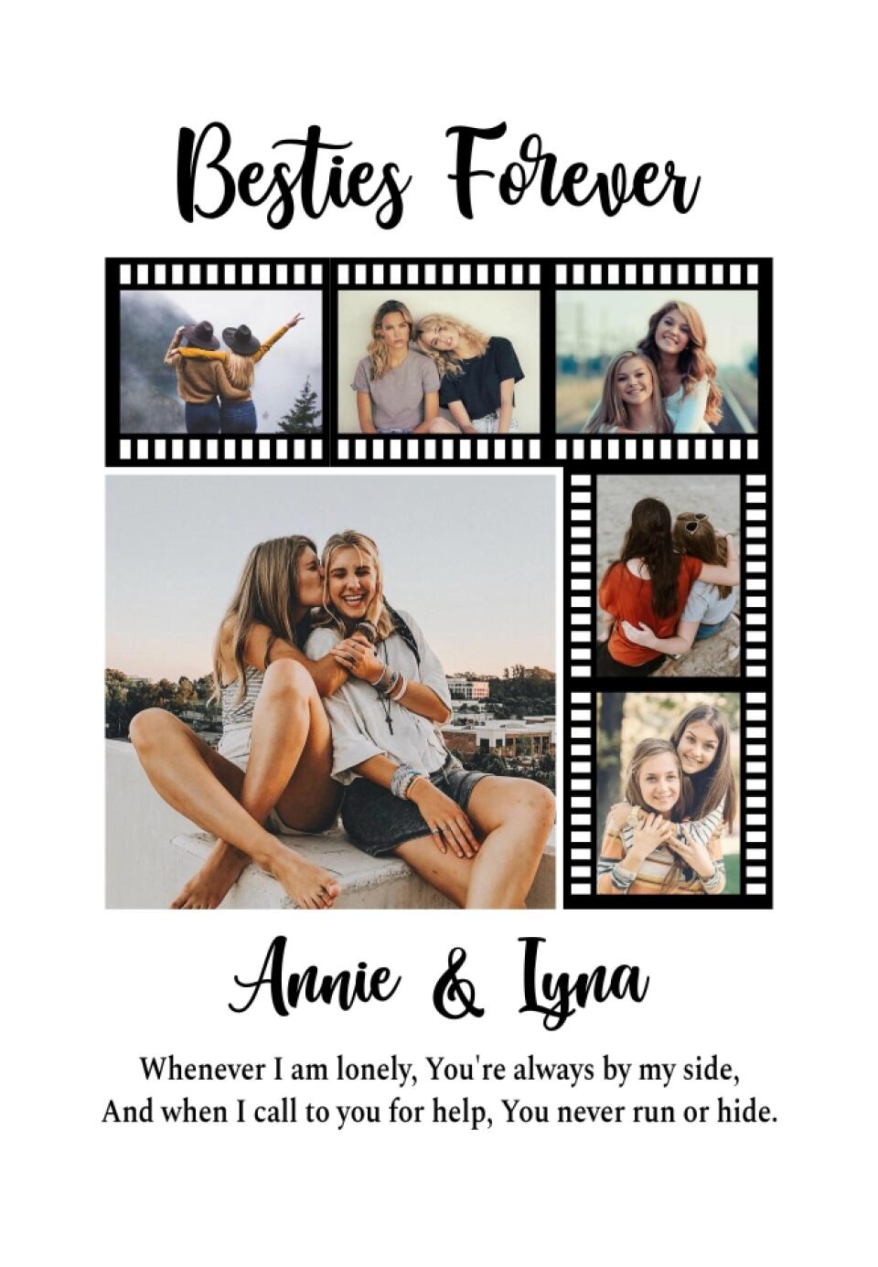 Besties Forever Custom Canvas Poster Anniversary Gift For Friends