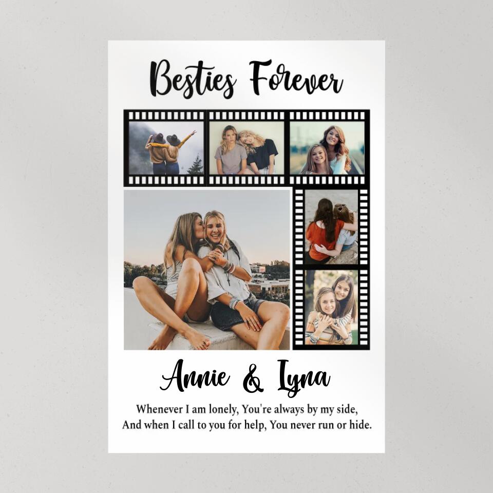 Besties Forever Custom Canvas Poster Anniversary Gift For Friends