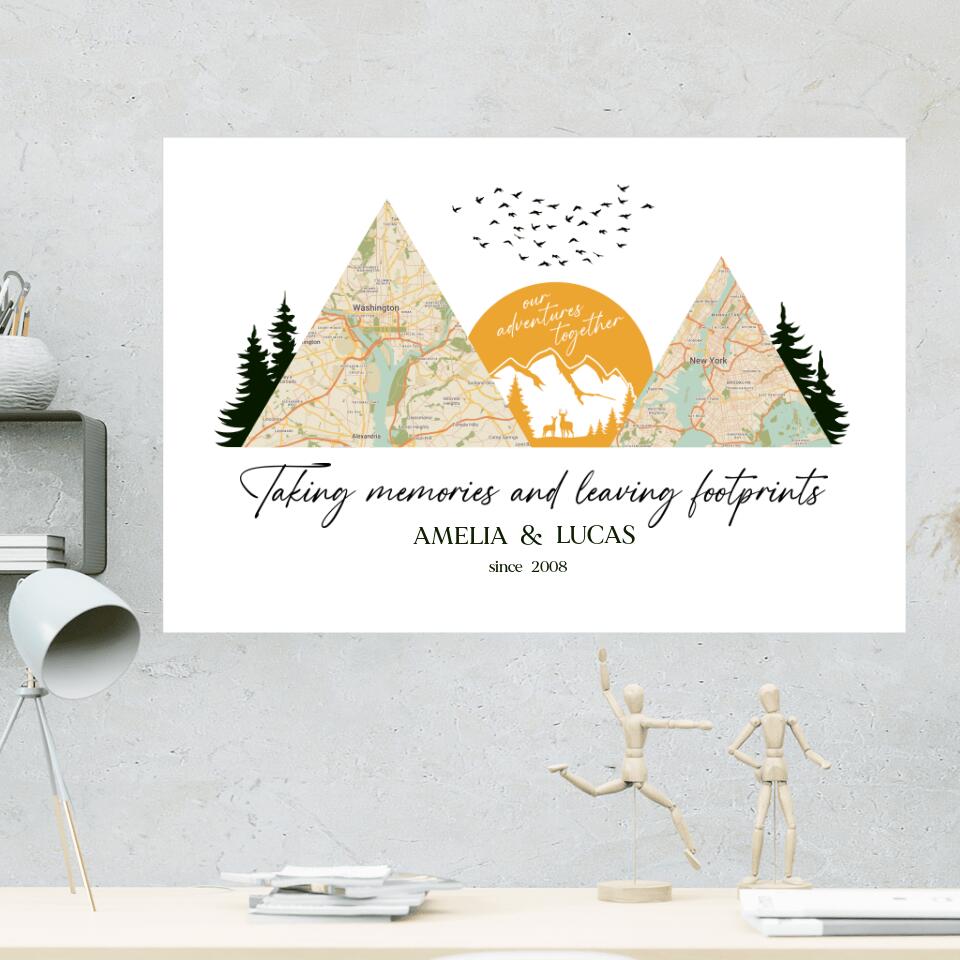 Taking Memories And Leaving Footprints Custom Canvas Poster Gift For Camping Lovers