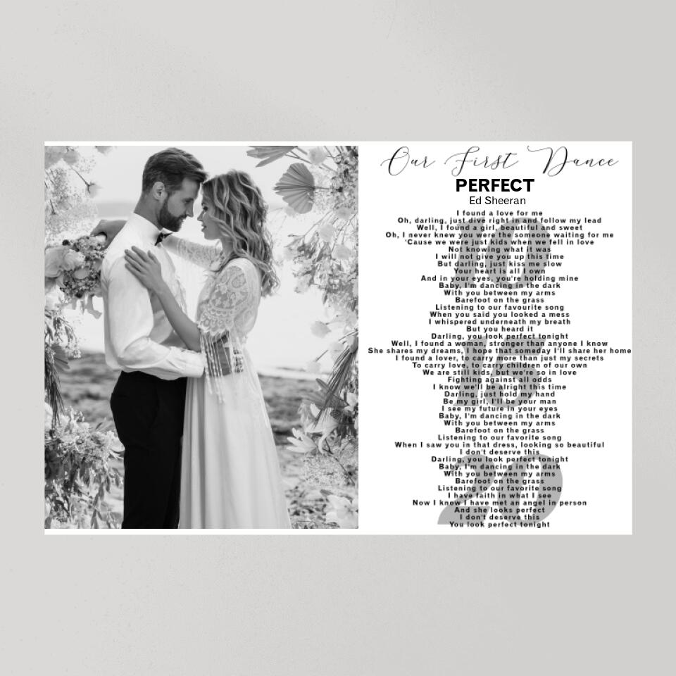 Our First Dance Favorite Song Lyrics Custom Canvas Poster Anniversary Gifts