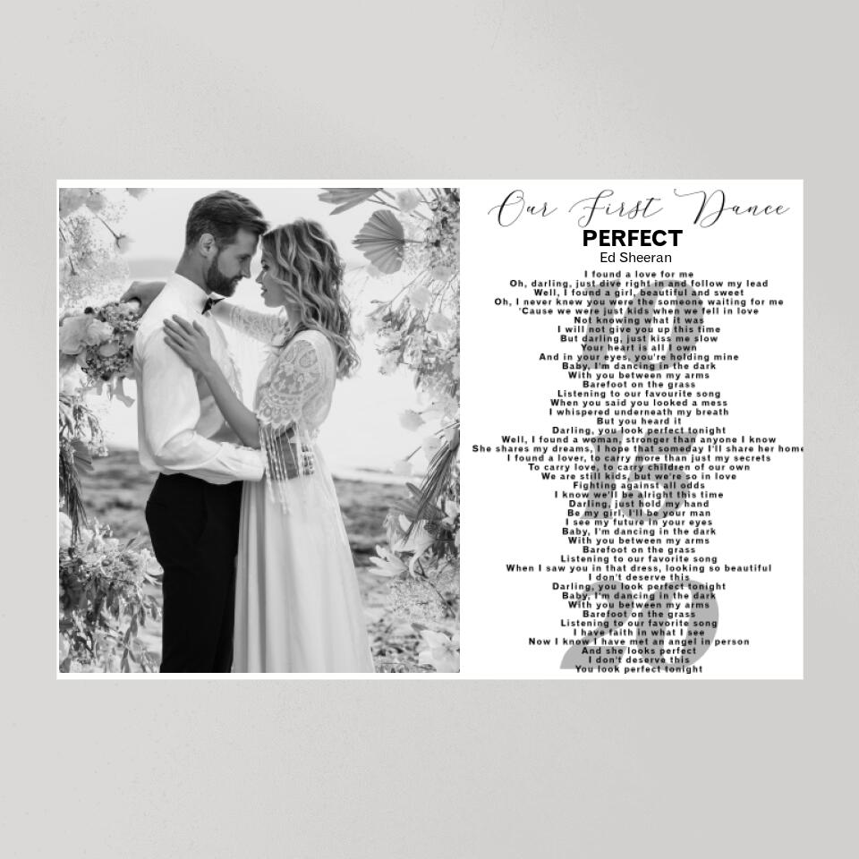 Our First Dance Favorite Song Lyrics Custom Canvas Poster Anniversary Gifts