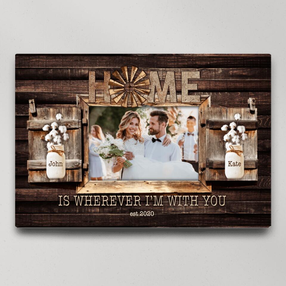 Home Is Wherever I'm With You Custom Canvas Poster Anniversary Gift
