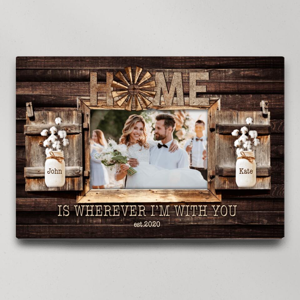 Home Is Wherever I'm With You Custom Canvas Poster Anniversary Gift