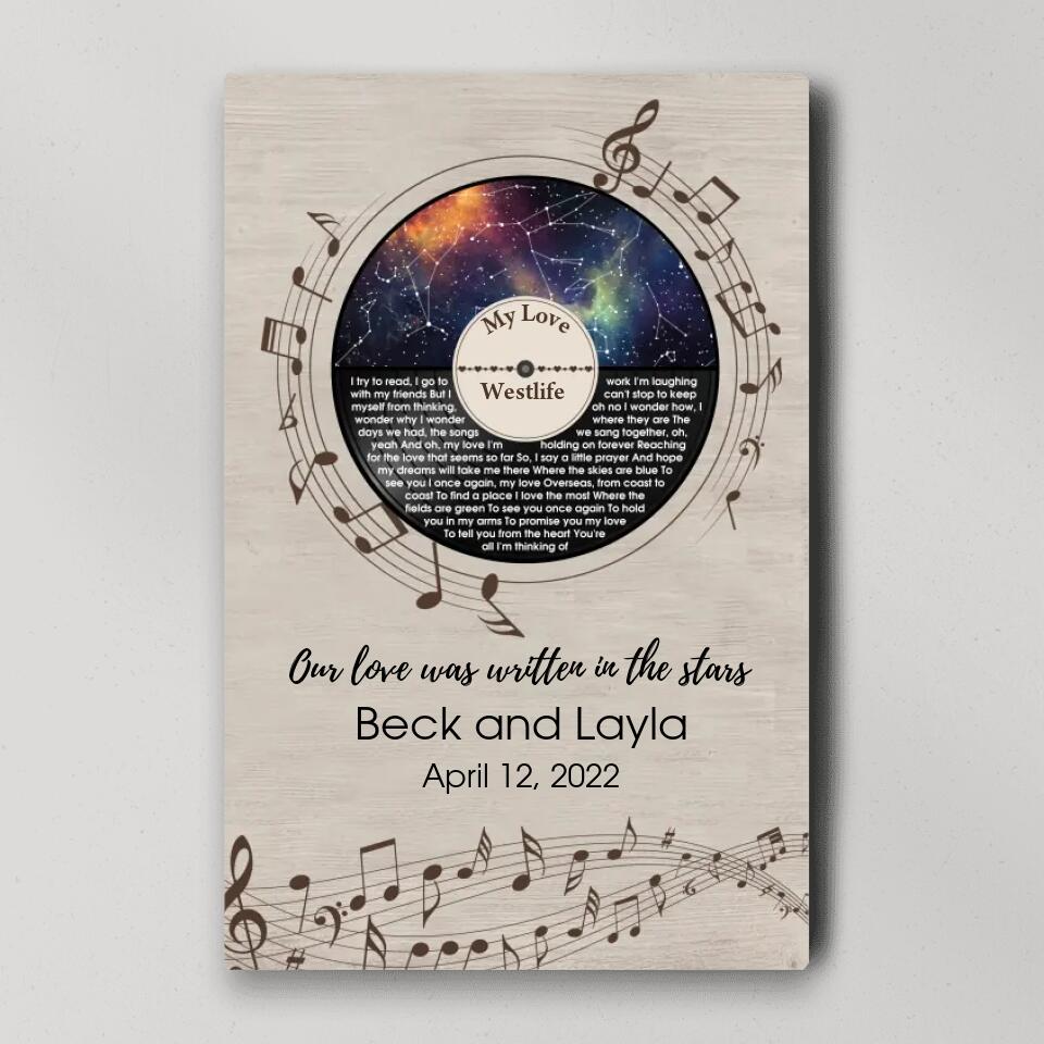 Our Love Was Written In The Stars Custom Canvas Poster Anniversary Gift For Couples