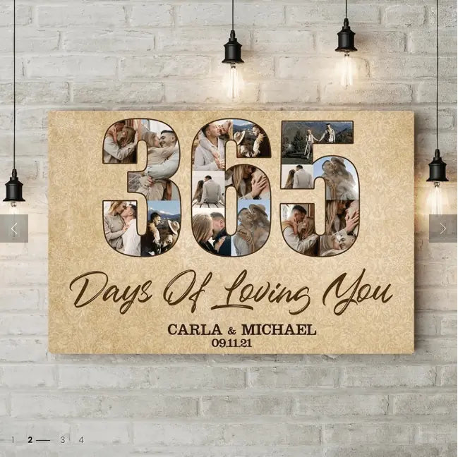 365 Days Of Loving You Custom Canvas Poster One Year Anniversary Gift