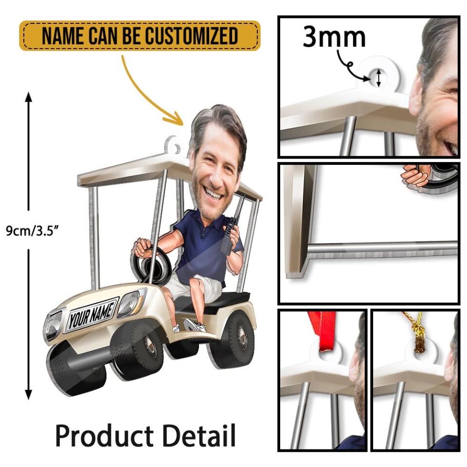 Personalized Gift for Golfer - Custom Shape Acrylic Ornament - Add Your Photo - Funny Christmas Gift for Golf Lover - Golfer's Keepsake