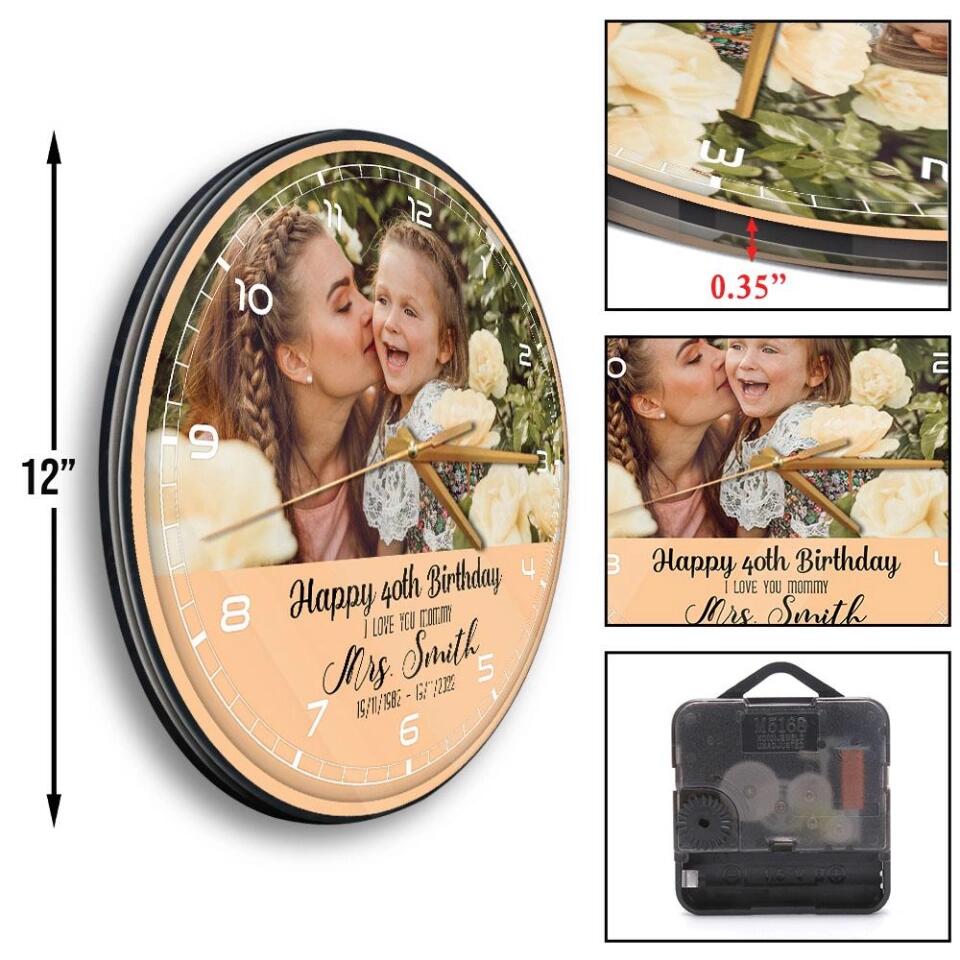 Happy Birthday Mommy Custom Wall Clock Birthday Gift For Mom