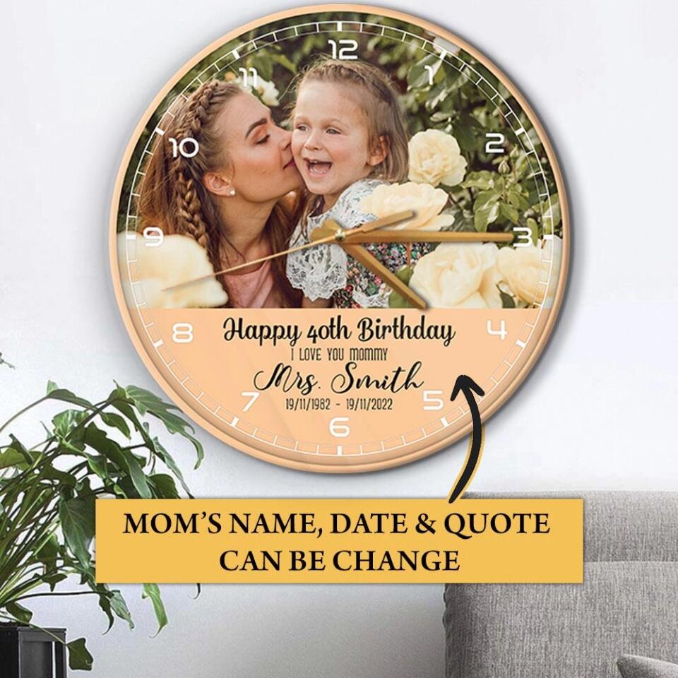 Happy Birthday Mommy Custom Wall Clock Birthday Gift For Mom
