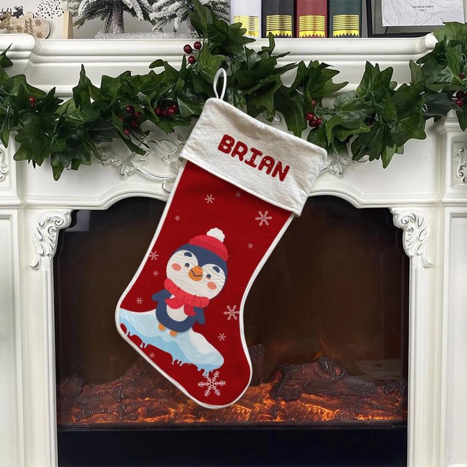 Personalised Christmas stocking embroidered, red stocking, first christmas, name stocking, christmas gift, personalised stocking - 209IHNNPST664