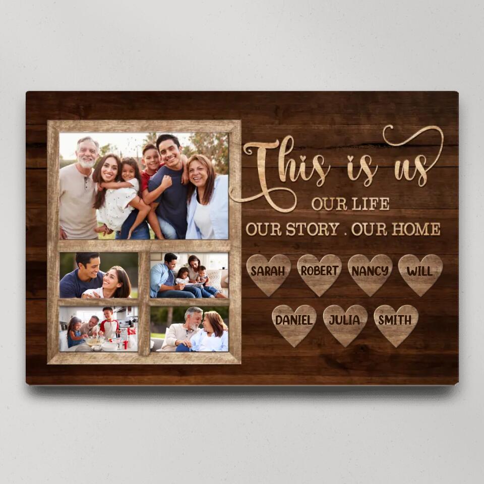 This Is Us Our Life Our Story Our Home Custom Canvas Poster Family Gift
