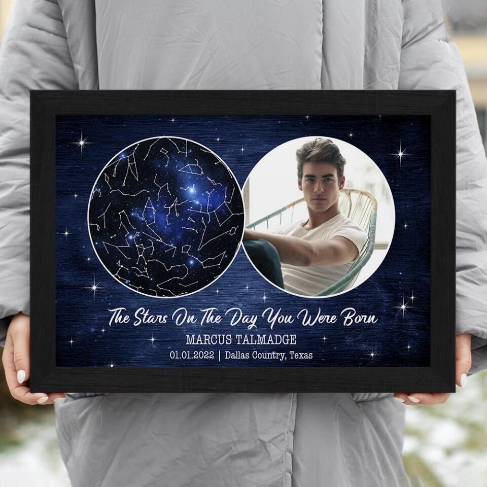 The Stars On The Day You Were Born Custom Canvas Poster Birthday Gifts For Him For Her