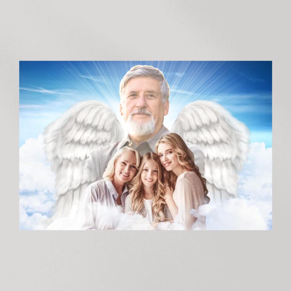 Angel Wings Loss Husband Custom Canvas Poster Memorial Gifts