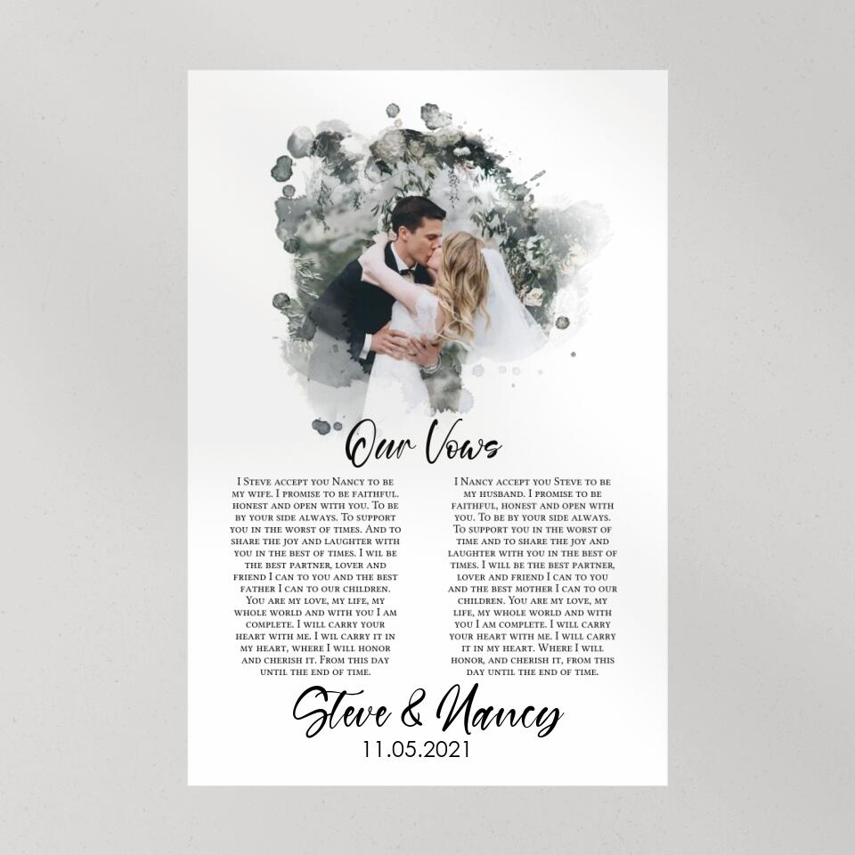 Our Vows Custom Canvas Poster Wedding Gift For Husband For Wife