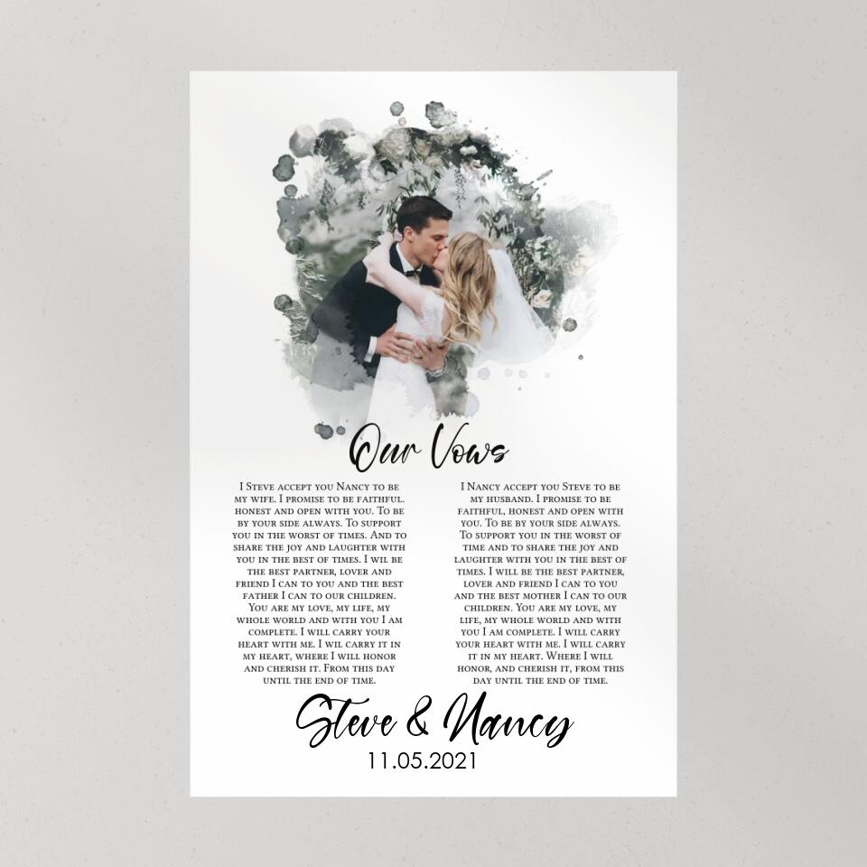 Our Vows Custom Canvas Poster Wedding Gift For Husband For Wife