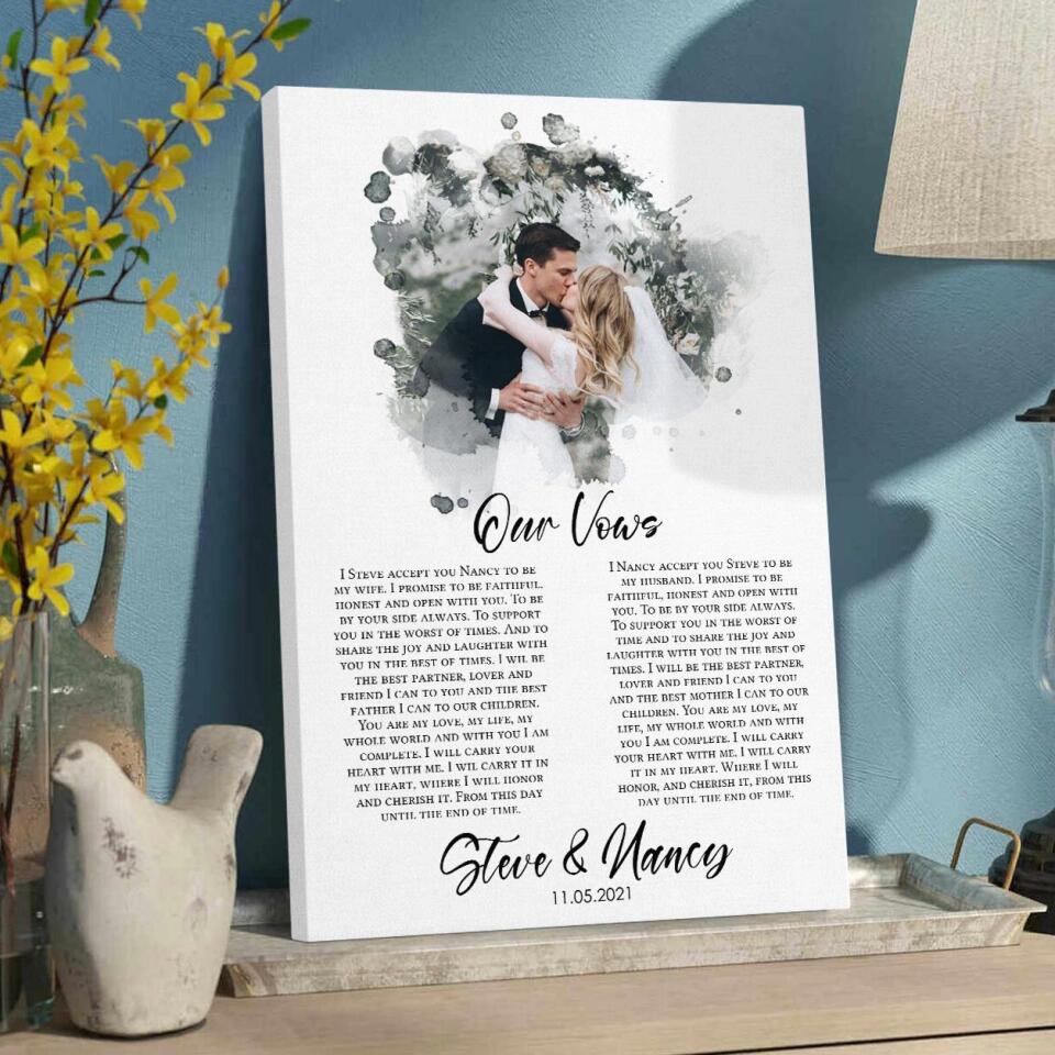 Our Vows Custom Canvas Poster Wedding Gift For Husband For Wife