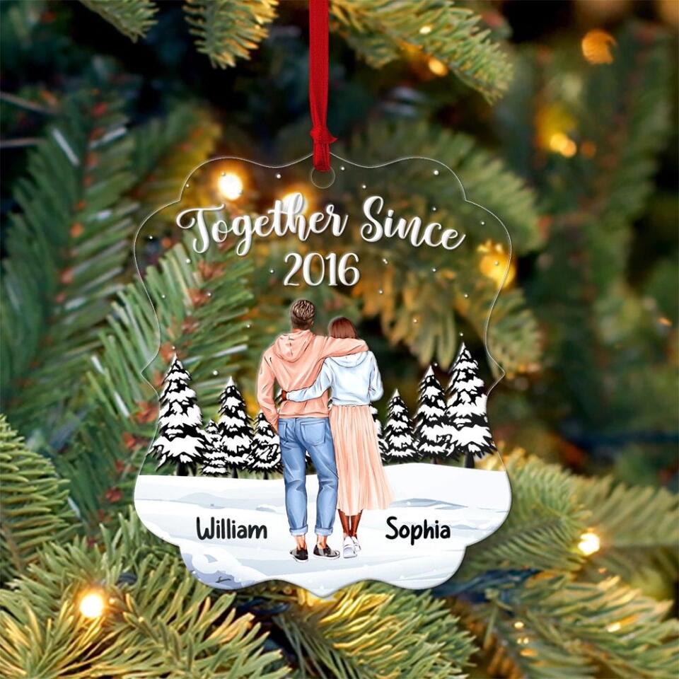 Together Since - Personalized Ornament for Couples - Christmas Gift for Her, Him