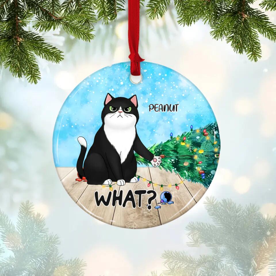 What The Cat Christmas Tree - Personalized Cat Breed Ornament