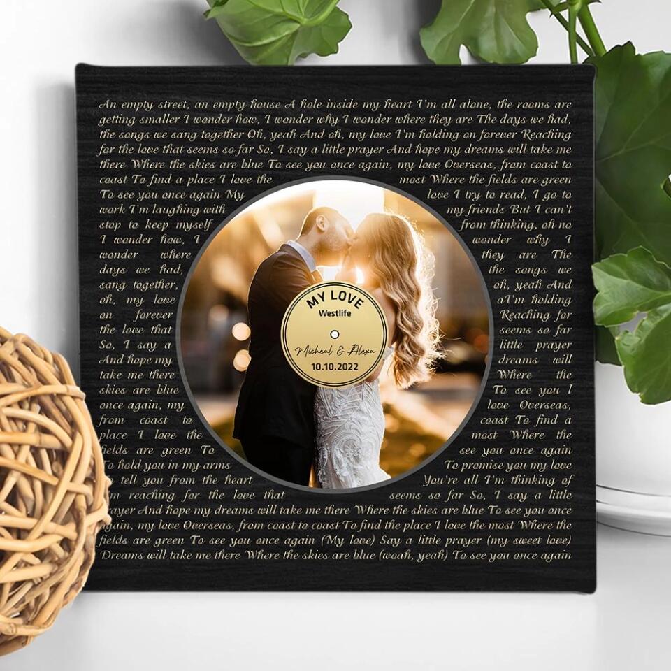 Record Players Favorite Song Custom Canvas Poster Anniversary Gift For Couples