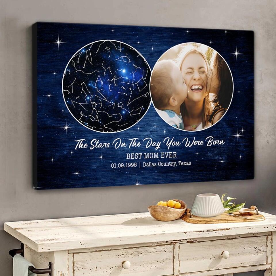 The Stars On The Day You Were Born Custom Canvas Poster Birthday Gifts For Him For Her