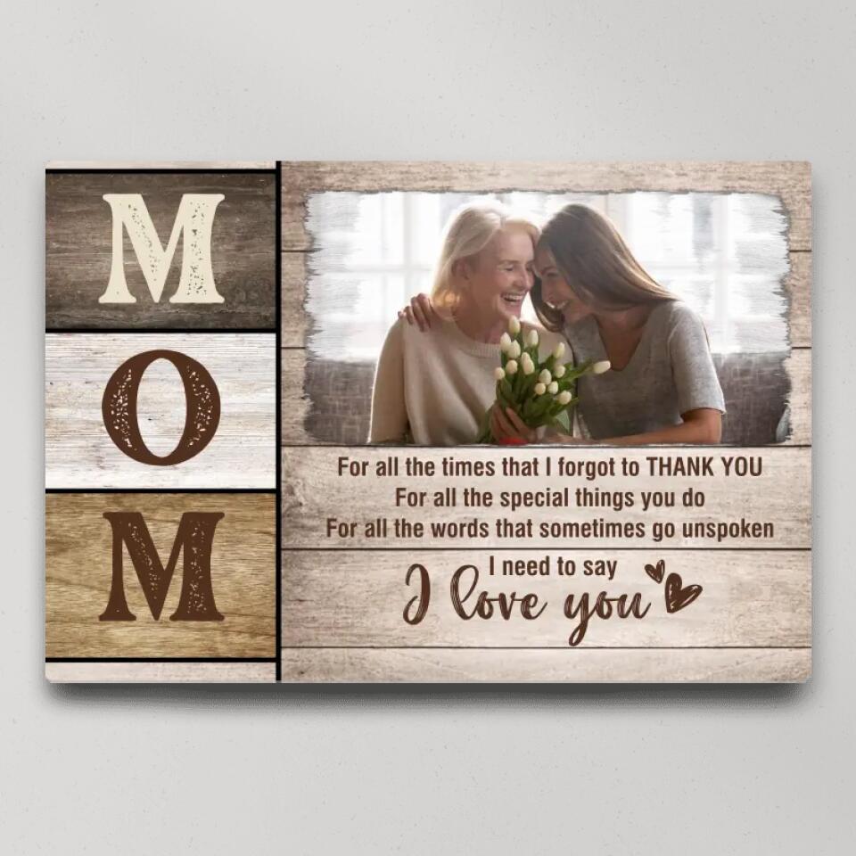 Mom I Need To Say I Love You - Personalized Canvas Poster - Best Gift for Mommy On Birthday Mother&#39;s day Christmas Anniversary - 210IHNNPCA719