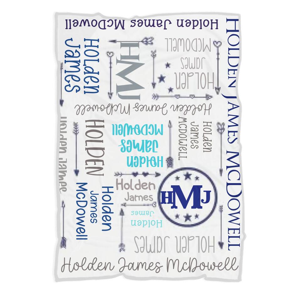 Personalized Gift for Baby- Birthday Gift, Full month baby Gift - Custom Name Fleece Blanket - 209IHNBNBL548