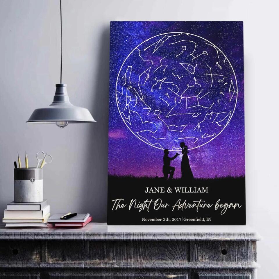 The Night Our Adventure Began Custom Canvas Poster Anniversary Gift For Couples