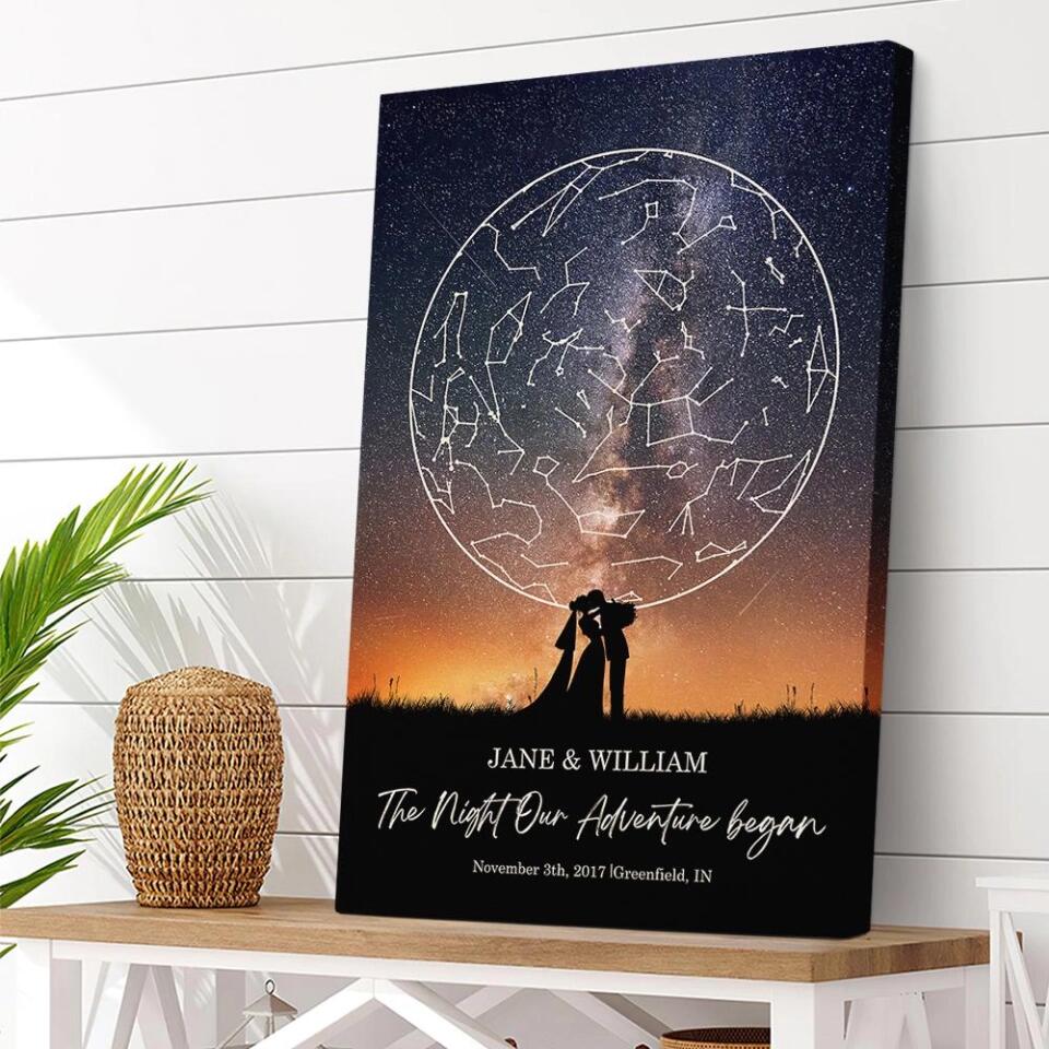 The Night Our Adventure Began Custom Canvas Poster Anniversary Gift For Couples