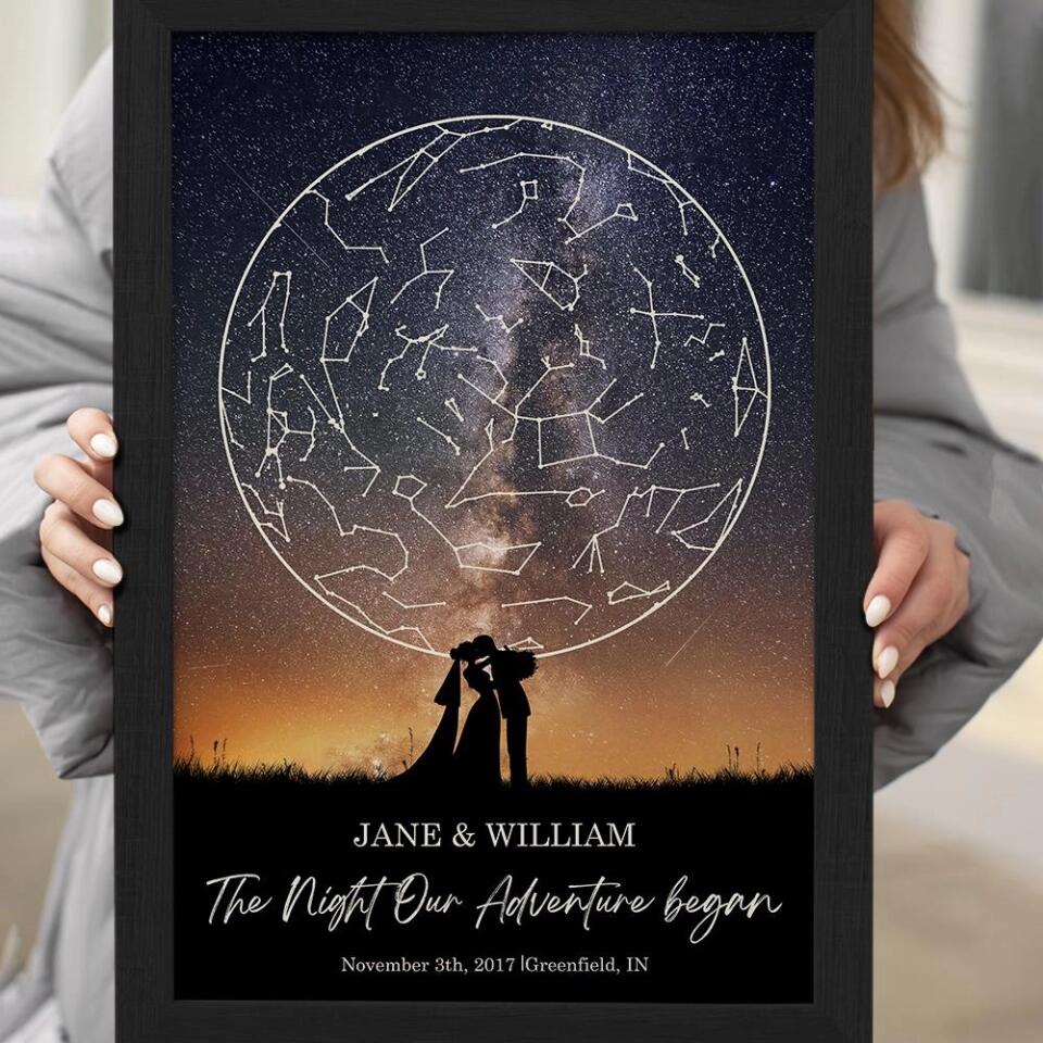 The Night Our Adventure Began Custom Canvas Poster Anniversary Gift For Couples
