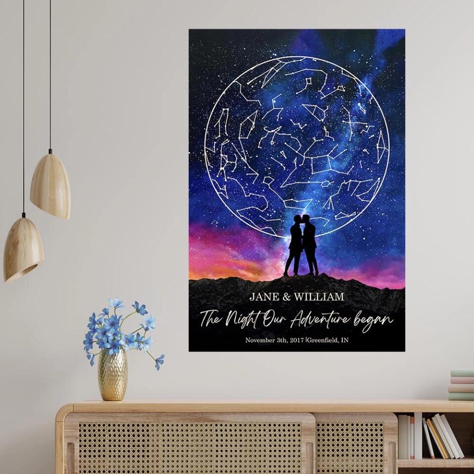 The Night Our Adventure Began Custom Canvas Poster Anniversary Gift For Couples