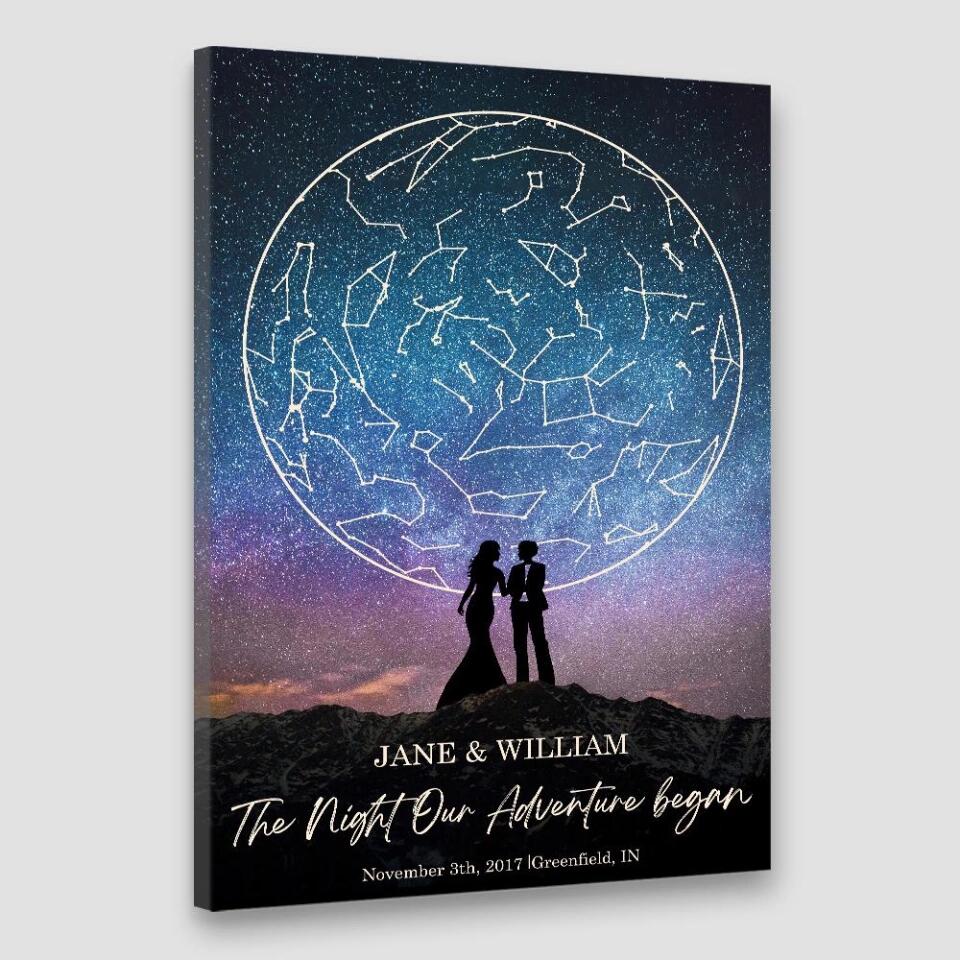The Night Our Adventure Began Custom Canvas Poster Anniversary Gift For Couples