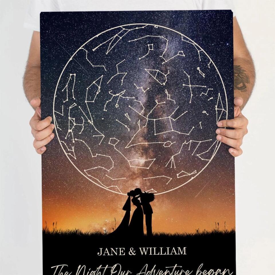 The Night Our Adventure Began Custom Canvas Poster Anniversary Gift For Couples