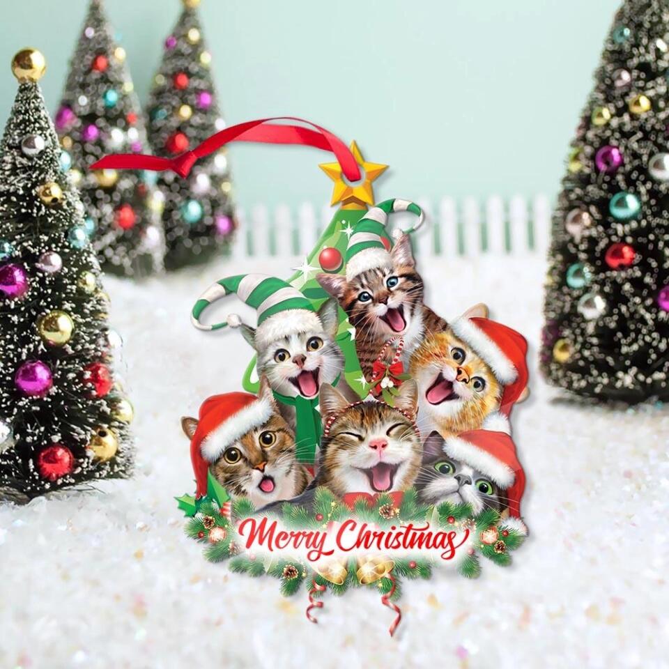 Christmas with Cat - Decor Home, Cat Ornament - Personalized Ornament