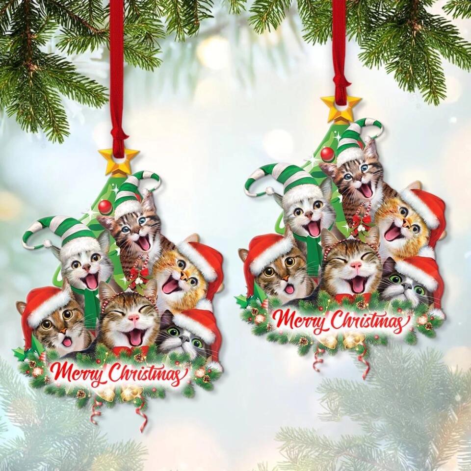 Christmas with Cat - Decor Home, Cat Ornament - Personalized Ornament
